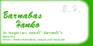 barnabas hanko business card
